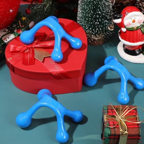 Liliful 9Pcs Palm Massage Tool Handheld 4 Point Deep Tissue Massager, Blue - Image 5
