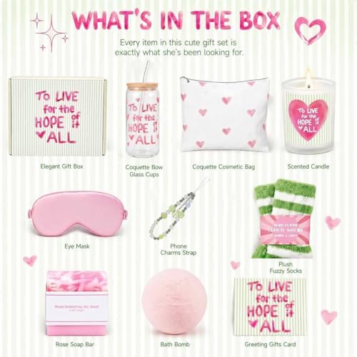 9 Pcs Birthday Gifts for Teen Girls, Green Gift Basket for Women - Image 2