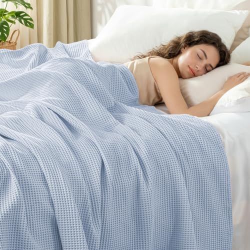 Exclusivo Mezcla 100% Cotton Breathable Waffle Blanket Queen Size, 90"x90" - Image 3