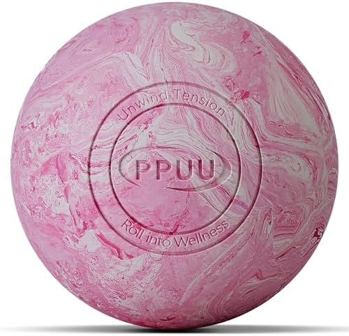 Massage Lacrosse Ball, 2.5 Inch Firm Solid Rubber Deep Tissue Ball for Myofascial Release, Plantar Fasciitis & Muscle Knot Relief, for Foot, Glutes, Shoulder Blades, Calves, 1 Count Pink by PPUUMassageLacrosseBall