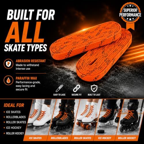Rollerex Gladiator Waxed Skate Laces (Multiple Size & Color Options) - Quad, Ice, Roller, More - Image 3