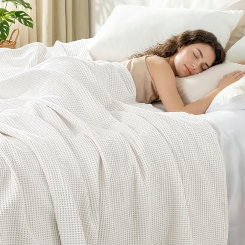 Exclusivo Mezcla 100% Cotton Oversized Waffle Throw Blanket for Couch Sofa - Image 3