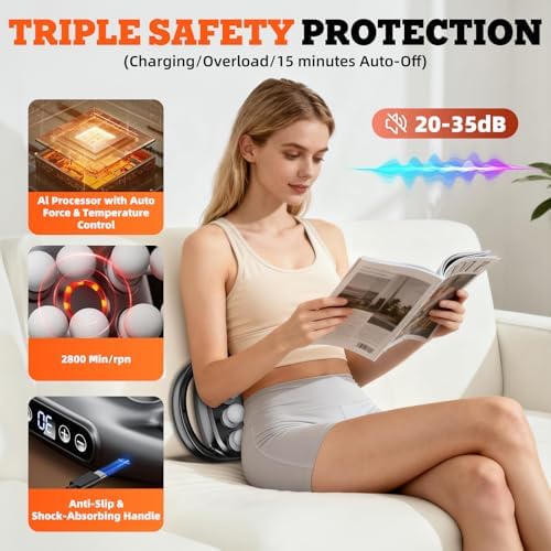2026 New 16-Head Deep Tissue Percussion Massage Gun – Quiet Muscle Massager for Full Body, Up to 30 Intensity Levels, Cordless Rechargeable for Back, Legs, Shoulders & Recovery.Black - Image 5