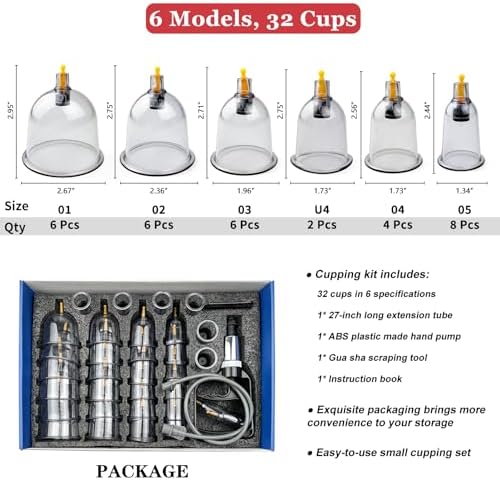 DEFUNX Cupping Set, 32 Cups Cupping Kit for Massage Therapy, Professional Chinese Therapy Set for Back Massage, Pain Relief - Image 2