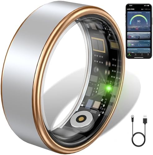 Smart Ring for Women & Men, IP68 Health Fitness Tracker (Silver, 9) by Unknown