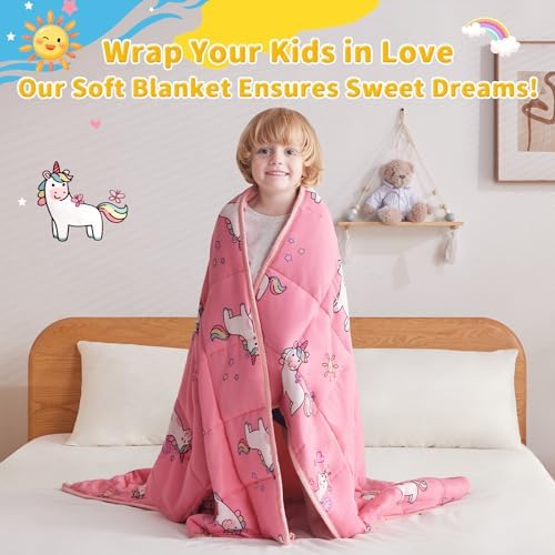 anfie Weighted Blanket(40"x60" 7lbs) Weighted Blanket Cooling Blanket for Resting,Throw Size Breathable Blanket with Premium Glass Bead(Little Unicorn) - Image 4