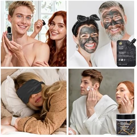 35 Pcs Gifts for Women & Men, Charcoal Bath & Body Gift Basket, Spa Baskets - Image 5