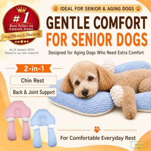 Dog Calming Pillow, Chin Rest Cushion for Senior Dogs, (Pink) - Image 2