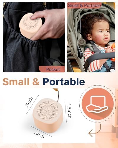 Travel White Noise Sound Machine 20 Sounds, Portable Sound Machine for Adults Sleep, Mini Sleep Aid with Adjustable Volume, 3 Timers, Colorful Night Light, Rechargeable for Baby, Home, Registry Gift - Image 2