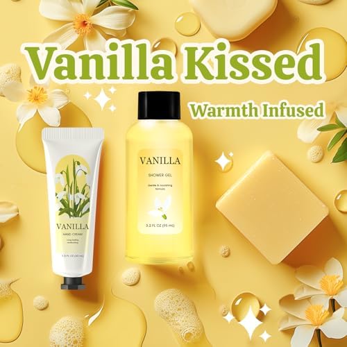 BFFLOVE Spa Gift Box for Women 9pcs Vanilla Bath Set for Her Birthday, Christmas Gifts for Mom, Wife, Girlfriend - Image 4