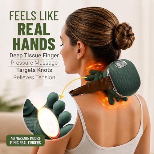 BeFit24 Deep Tissue Neck Massager with Heat, Upgraded 4D Feels Like Real Hands, Shiatsu Shoulder & Back Massager, Cordless Rechargeable for Relaxation & Comfort - Image 2