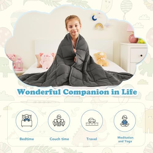CuteKing Weighted Blanket (3lbs, 20"x30", Grey) Heavy Blanket for 40-60lbs, Weighted Blanket for Cooling & Heating with Premium Glass Beads, Soft Thick Blanket All-Season - Image 4