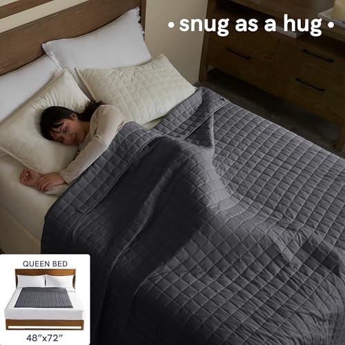 YnM 15lbs Weighted Blanket for Adults, Heavy Bed Throw Blanket with Cooling Glass Beads for All Season Use, Ideal for ~140lbs (48x72 Inches, Twin/Full, Dark Grey) - Image 3