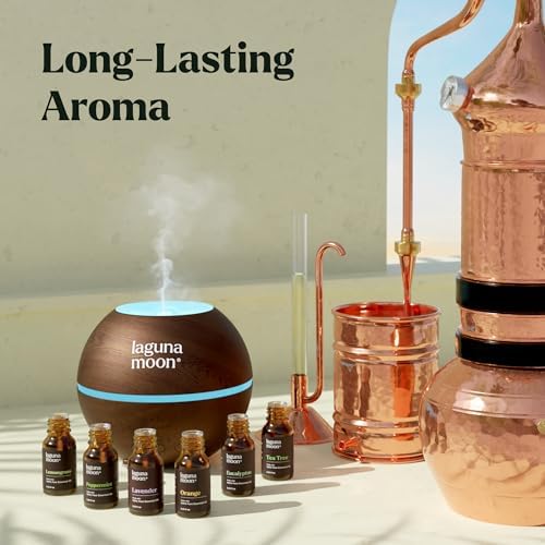 Lagunamoon Essential Oils Aromatherapy Set - 6 Oils for Diffusers, Home Care, Candle Making Scents, Fragrance, Humidifiers, Gifts - Peppermint, Tea Tree, Lavender, Eucalyptus, Orange (10mL) - Image 2