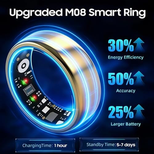 Smart Ring Gen 3 for Women Men, IP68 Waterproof Health Tracker Black,8 - Image 3