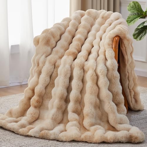 Anysay Faux Fur Throw Blanket,1000GSM Fluffy Soft Bubble Blanket 90''*104'' by Unknown