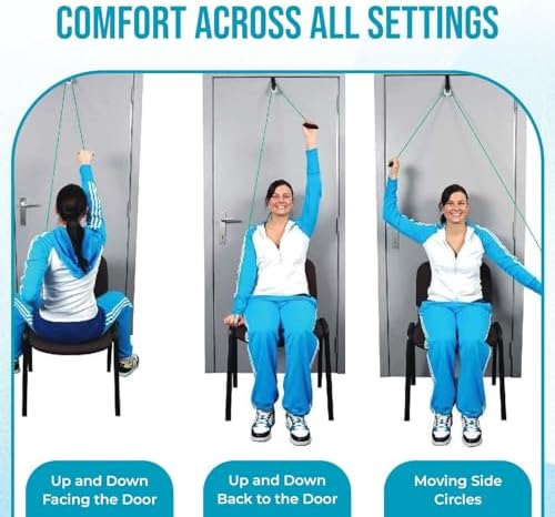 AARAM Pulley with Rope and Door Strap, Easy to Use Exercise Equipment for Frozen Shoulder and Hand/Arm Exercise Material Nylon Plastic, Smooth Action Pulley - Image 6