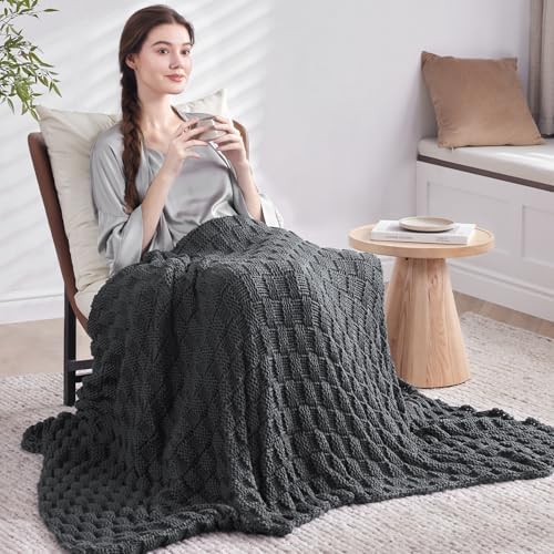 Knitted Weighted Blanket for Adult, No Beads Heavy Blanket 48"x72" 15lbs - Image 6