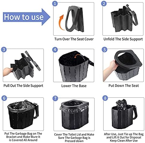 Portable Toilet for Camping, Potty Adults, Porta Travel Commode Bucket Car, Travel, Outdoor, Hiking, Backpack, Trips, Tent, Boat, Beach, Traffic Jam, Home - Image 5