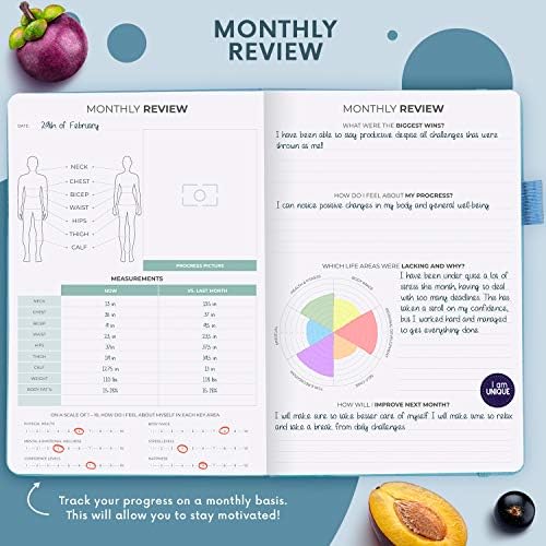 Clever Fox Wellness Planner & Food Journal for Weight Loss, A5 Light Blue - Image 6