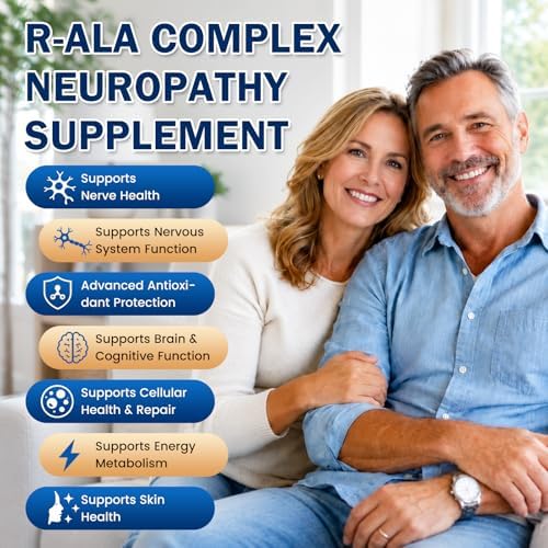Neuropathy Support Nerve Supplement – 1000mg Advanced R-Alpha Lipoic Acid, L-Carnitine, Benfotiamine, PQQ,CoQ10,Magnesium & B-Complex for Nerve Health,Antioxidant & Cellular Energy,Vegan 120 Capsules - Image 4