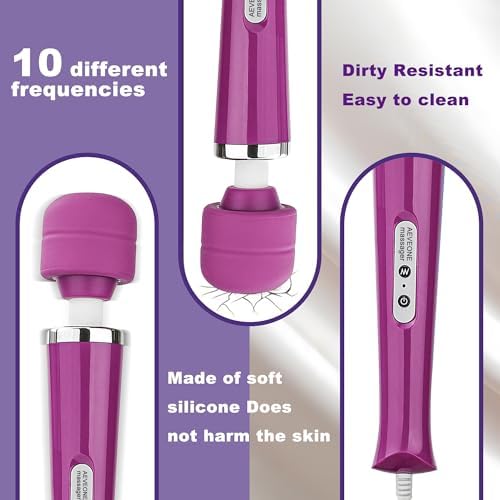 AEVEONE Wired Powerful Handheld Wand Massager, Strong Personal Vibration Massage for Sports Recovery, Back Muscle Aches, Whole Body Pain (Purple) - Image 4