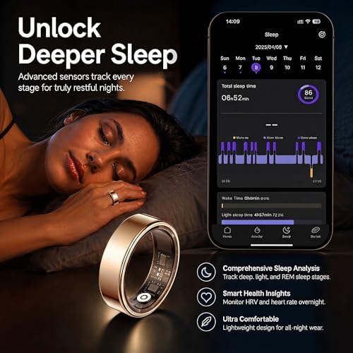 TERRALAB 2.0 Smart Ring,iOS & Android Compatible,IP68 Waterproof,Sports/Stress/Blood Oxygen/Heart Rate/Sleep Health Monitoring for Women&Men, with a Charging Case,No Subscription Fee - Image 4
