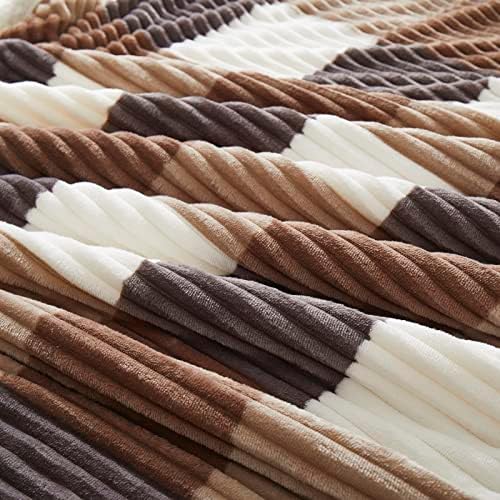 PU MEI Sherpa Blanket Full/Queen Plaid Thick Bed Blanket, 90”*80” Super Soft Flannel Fuzzy Fleece Reversible Velvet Plush Warm Blanket for Couch(Beige Check, 80"*90") - Image 6