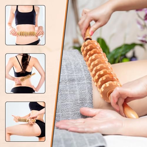 KintKita 3 in 1 Wood Therapy Massage Tool,Wooden Lymphatic Drainage Massager Maderoterapia Kit Professional Body Cellulite Massager for Body Sculpting,Contouring,Relief Muscle,Anti-Cellulite - Image 2