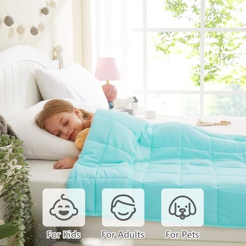 L'AGRATY Weighted Blanket - 40"x60" 7lbs Cooling Breathable Weighted Blanket Microfiber Material with Glass Beads - Image 5