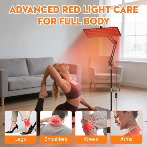 Red Light Therapy for Face and Body, 3-Wavelength (660nm Red, 850nm, 940nm Infrared) LED Infrared Light Therapy Lamp with Adjustable Stand, Protective Glasses for Home Use, Gift for Women Girls - Image 5