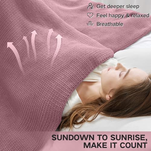 Guohaoi Knitted Weighted Blanket for Adults, 50"x60" 10lbs Full/Queen Size - Image 7
