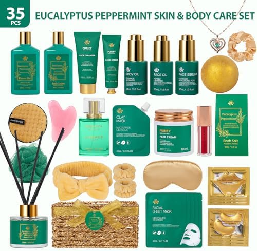 35 Pcs Gifts for Women, Eucalyptus Bath & Body Gift Basket, Self-Care Set - Image 2