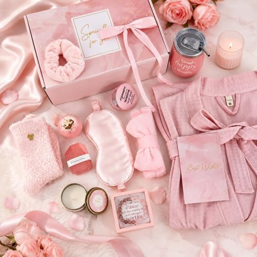 gisgfim 14 Pcs Birthday Gifts for Women, Relaxing SPA Robe Sets (Pink) - Image 5