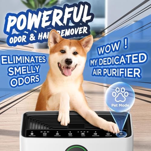 Air Purifiers for Home Large Room up to 2200sq.ft, MOOKA Air purifier for Home Pets with Washable Filter, PM 2.5 Display Air Quality Sensor Air Cleaner for Bedroom, Dorm room, Pets, Office PR1 (White) - Image 2