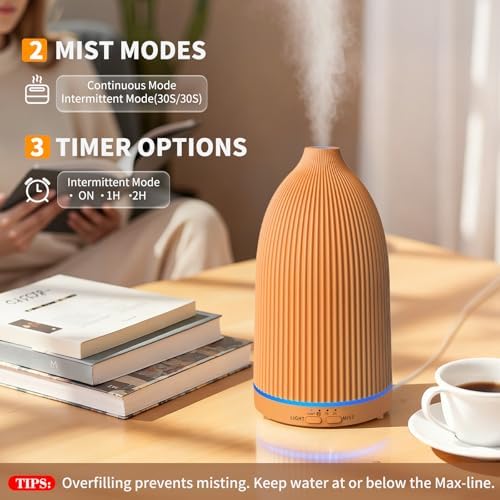 URPOWER 100mL Essential Oil Diffuser with Auto-Off and Ultrasonic Cool Mist - Image 2