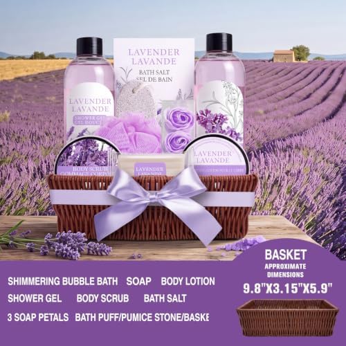 Green Canyon Spa 10 Pcs Lavender Spa Gift Baskets for Women - Image 2