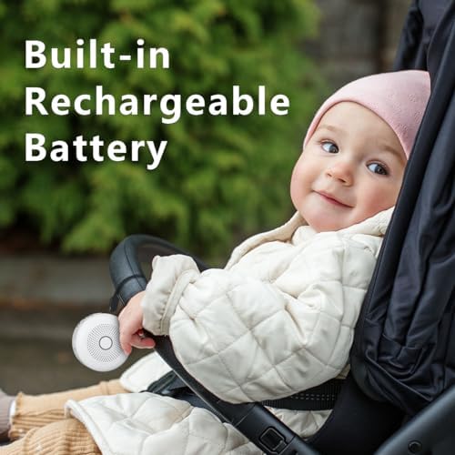 Sleepbox Portable White Noise Machine 30 Soothing Sounds Rechargeable Battery Small for Travel 32 Volume Control Noise Canceling Sleep Machine Sound Therapy for Baby Kids Adults (White) - Image 3