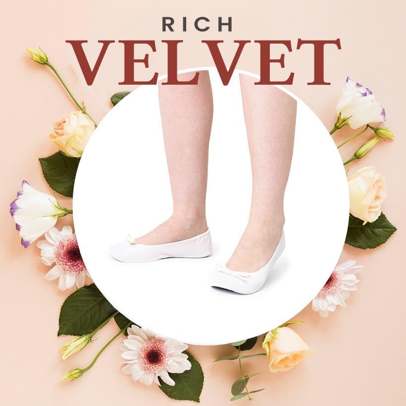 Velvet Foldable Flats for Women, Portable Ballet Shoes for Travel & Events - Image 6