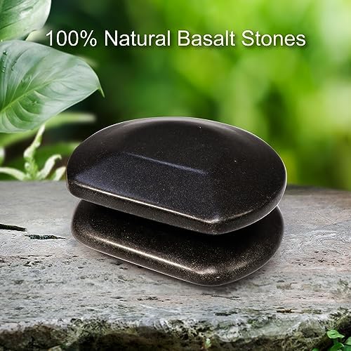Master Massage 2-Piece Large Three Quarter Round Circle Circular Contour Hot Stones Set - Trigger Point and Acupressure Tools-Black Basalt Lava Rock Massage Tool Stones for Stone Massage - Large Size - Image 6