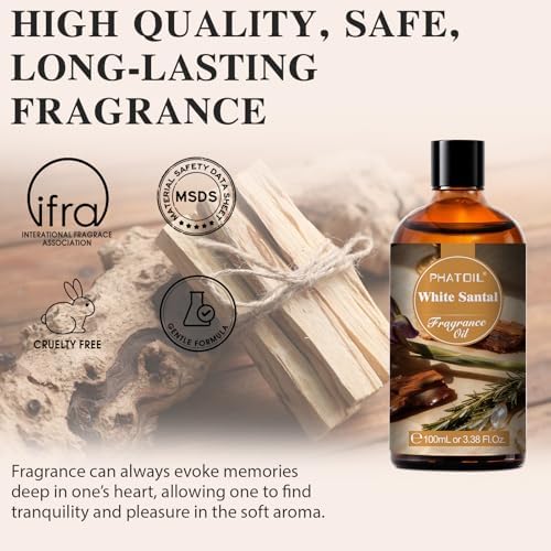 PHATOIL White Santal Fragrance Oil for Diffuser Aromatherapy 3.38FL.OZ - Image 2