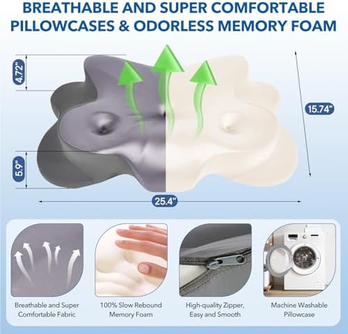 Cervical Pillow for Neck and Shoulder,Contour Memory Foam Pillow,Ergonomic Neck Support Pillow for Side Stomach Back Sleepers with Skin-Friendly Pillowcase - Image 6