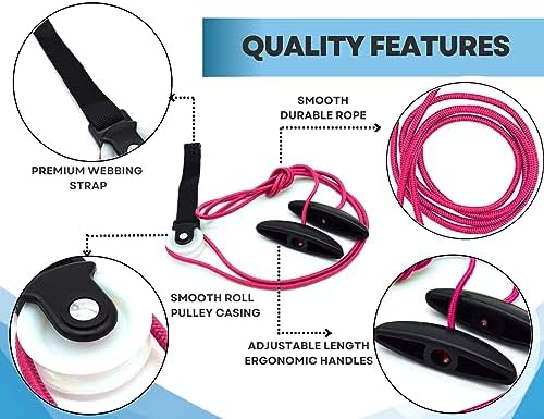 LiftAid Shoulder Pulley for Physical Therapy with Exercise Guide - Improves Shoulder Strength & Range of Motion - Reduces Pain, Helps in Muscle Recovery - Physical Therapy Equipment (Pink) - Image 2
