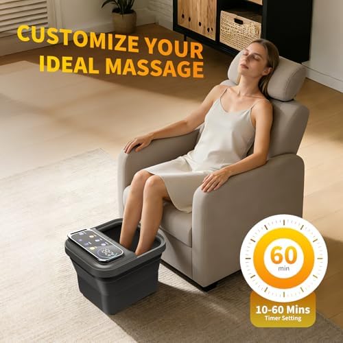 Collapsible Foot Spa Bath with Heat and Massage, Motorized Shiatsu Foot Massager Tub for Plantar Fasciitis & Stress Relief, Temp Control, Bubbles, Remote, Pedicure Spa at Home - Image 2