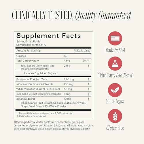 Happy Aging Liquid NAD+ Supplement for Women | Liposomal Nicotinamide Riboside & Resveratrol Shots for Energy, Skin Health & Brain Fog | NMN Alternative with Antioxidants | 10 Shots, 30-Day Supply - Image 2