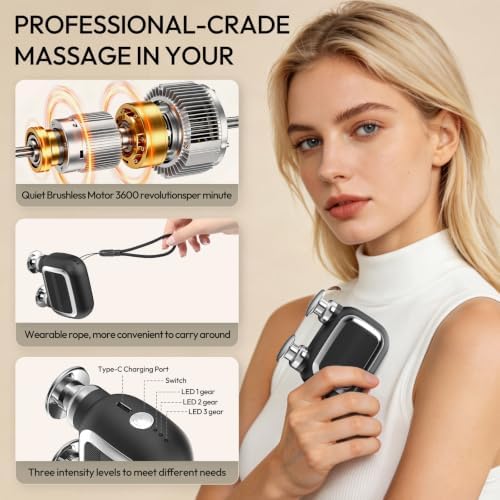 Dual Head Mini Massage Gun, Portable Hand Held Massager with 3 Speeds for Travel & Muscle Comfort, High-Power Stable Motor for Deep Issues Massage for Leg, Arm and Back - Image 2
