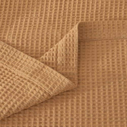 100% Cotton Yellow Blanket Twin Size for Bed - Breathable and Soft, Waffle Weave for Summer Spring, 90x66 Inches (Marigold) - Image 4