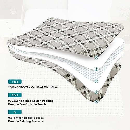 L'AGRATY Weighted Blanket - 48"x72" 15lbs Cooling Breathable Heavy Blanket Microfiber Material with Glass Beads for Adult All-Season Summer Fall Winter Soft Thick Comfort - Image 5
