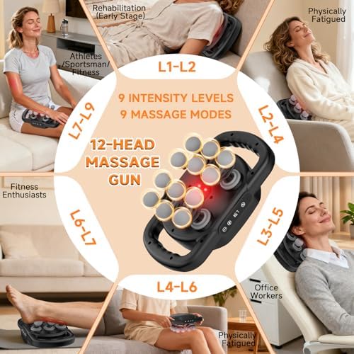 12 Head Massage Gun Deep Tissue,Electric Back Muscle Percussion Massager - Image 5