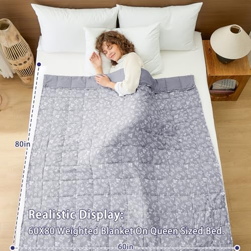 yescool 25 lbs Weighted Blanket Queen Size for Adults (60”x 80”, Dove Grey) Cooling Heavy Blanket for Sleeping Perfect for 240-260 lbs, Winter Thick Breathable Blanket with Premium Glass Bead - Image 2